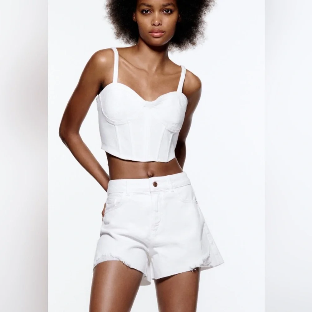 Zara white jeans shorts - Picture 5 of 7